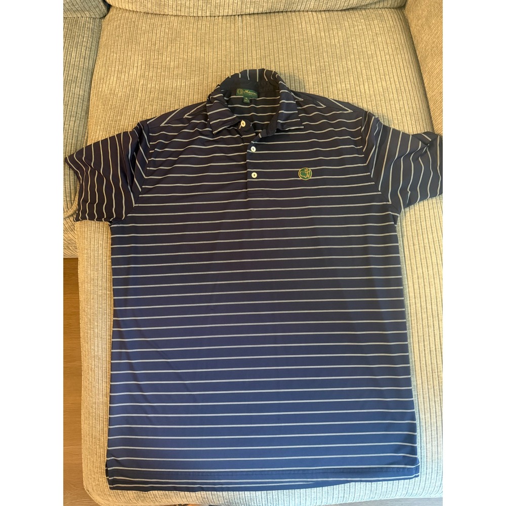 Masters Tournament Golf Polo Shirt Mens XL Navy Blue White Striped MV2035-002